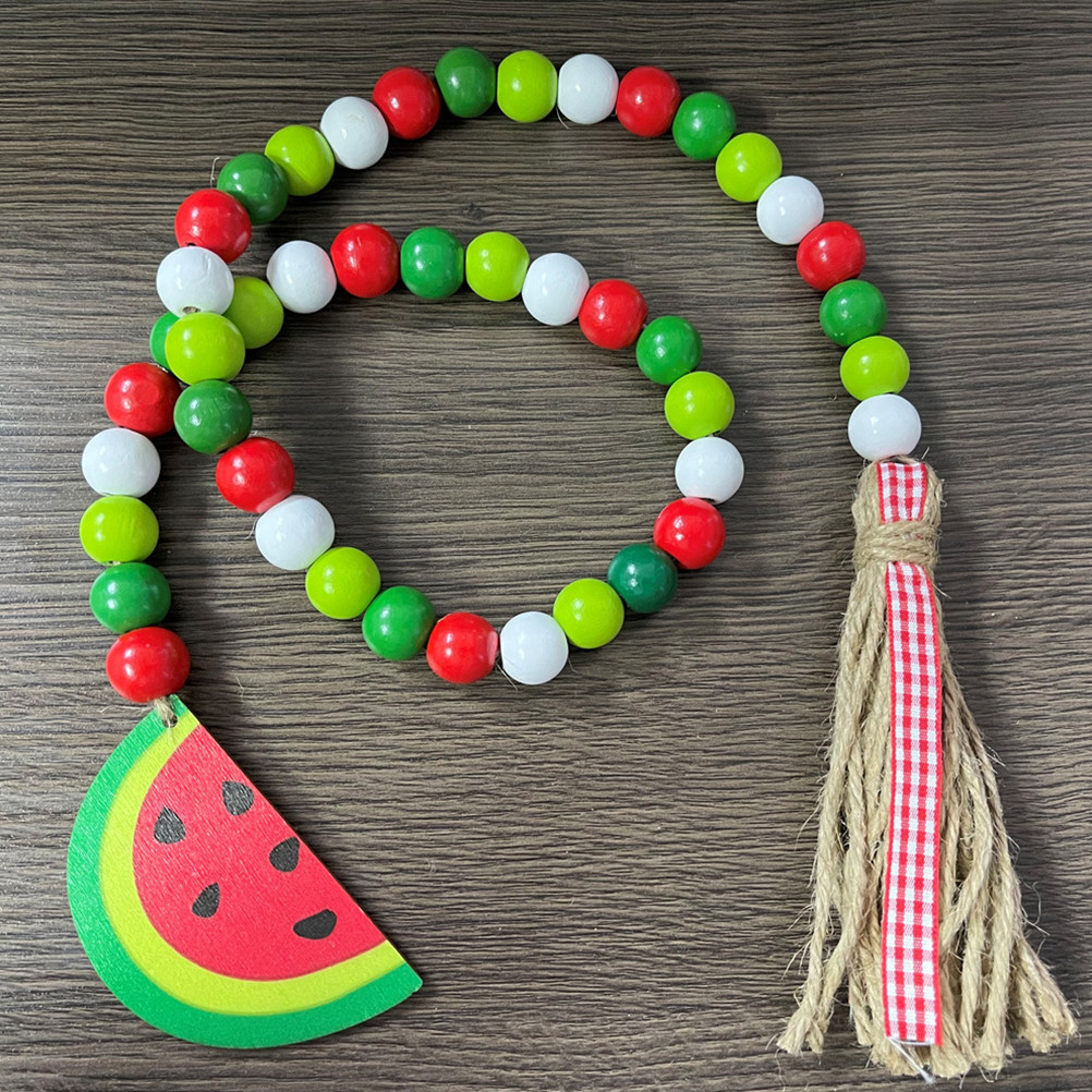 Home Bar Shelves - Watermelon Bead Garland Summer Decor Wooden