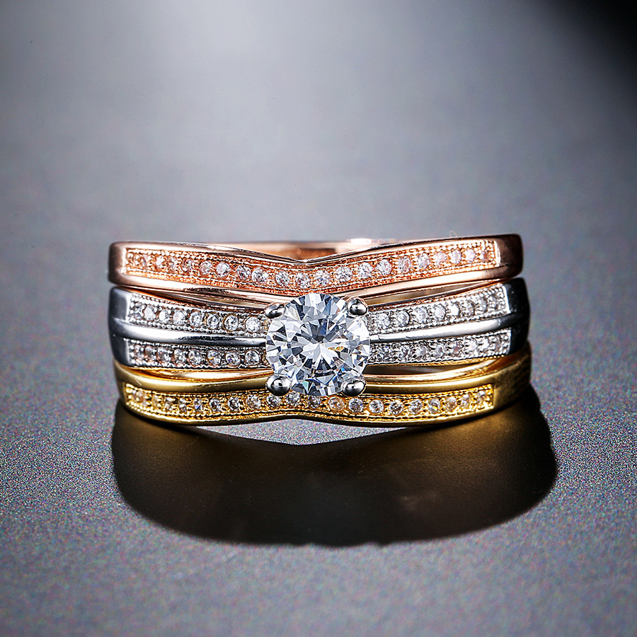 18K Multi Gold Ring 3pc Set fo - đánh giá và giá Bar Cart Gold
