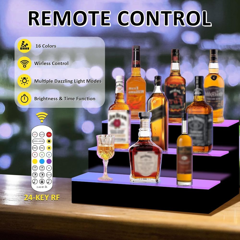 16 Inch 3 Step LED Lighted Liq - đánh giá và giá Home Bar Shelves