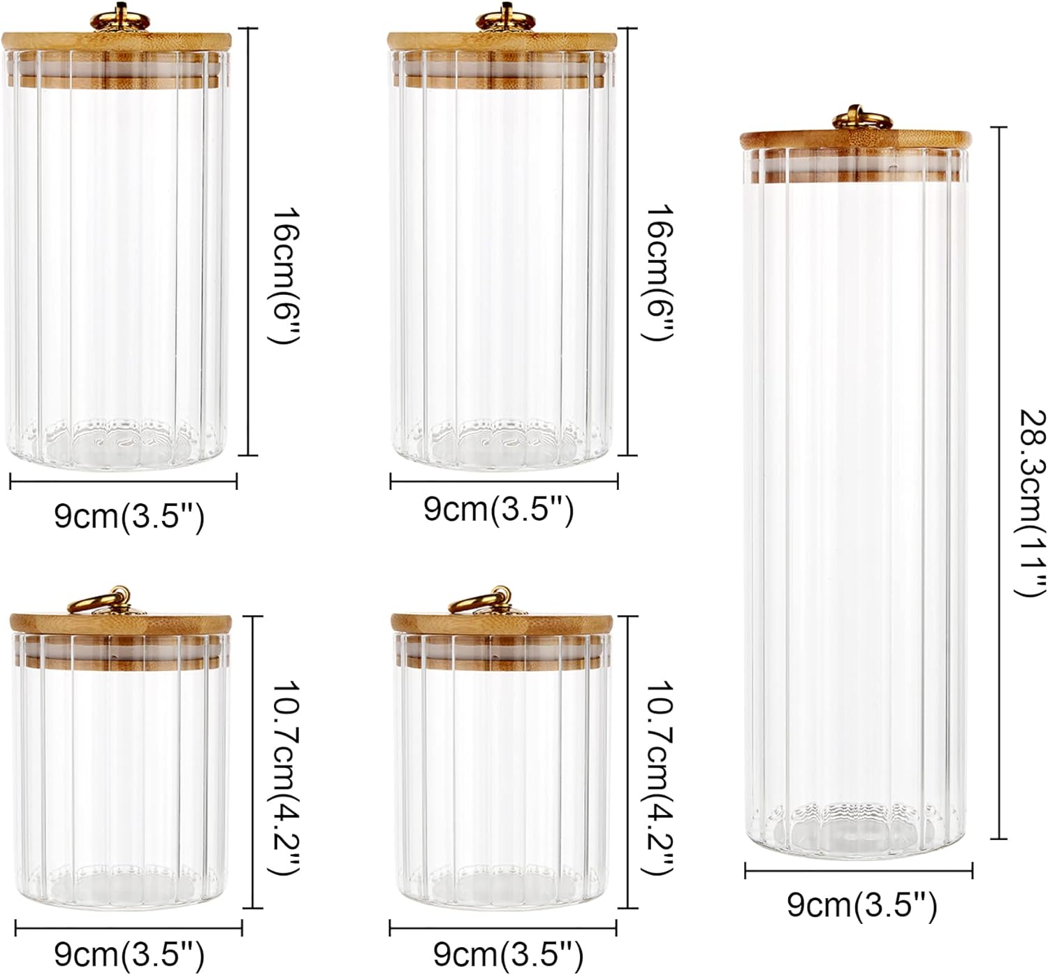 Glass Storage Jars Set of 5, D - đánh giá và giá Home Bar Set