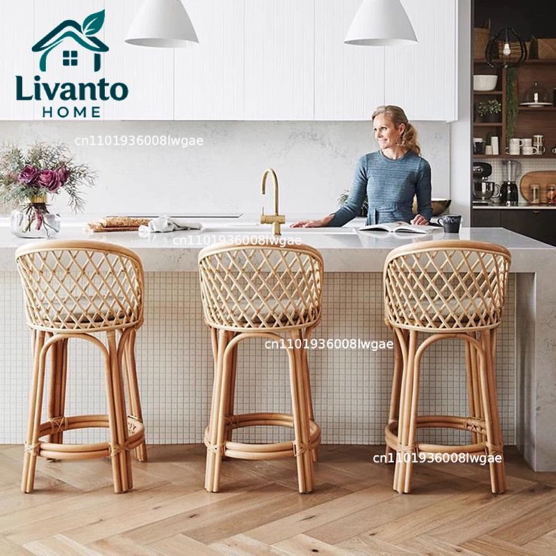 Natural Rattan Bar Stools with - đánh giá và giá Home Bar Seating