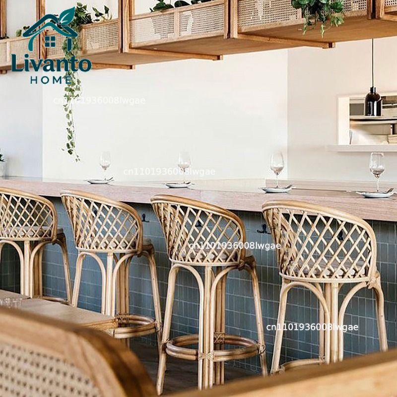 Natural Rattan Bar Stools with - đánh giá và giá Home Bar Seating