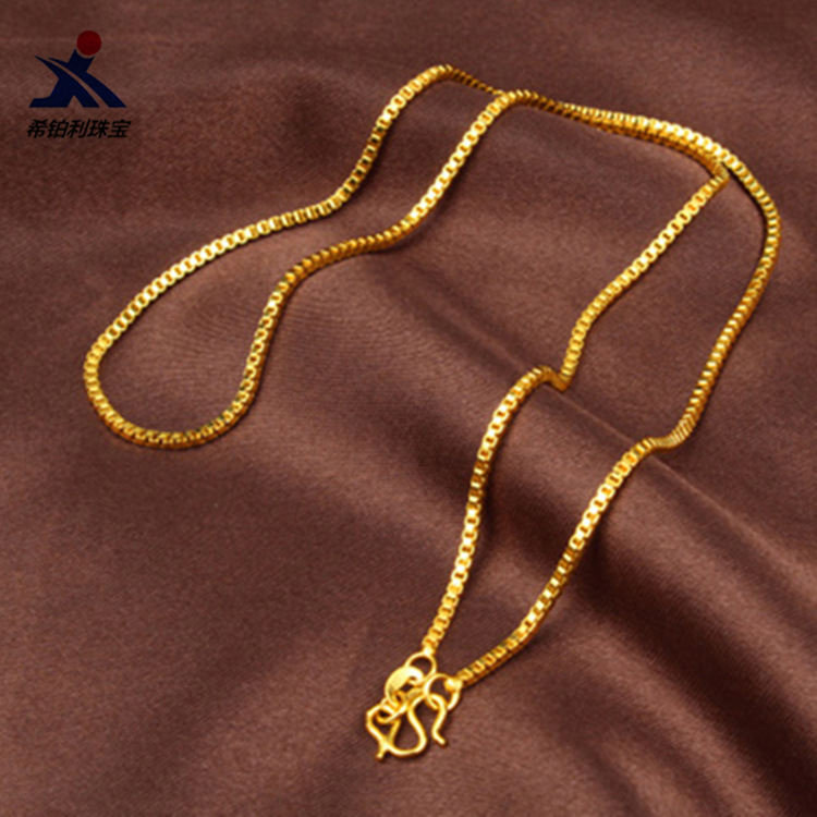 AU999 Box Chain Necklace Women - đánh giá và giá Bar Cart Gold