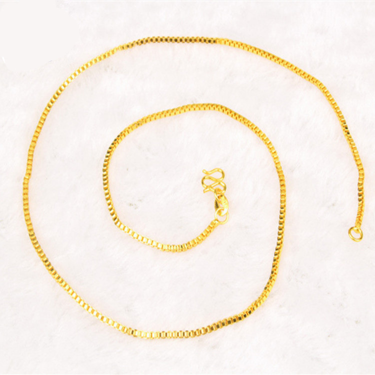 AU999 Box Chain Necklace Women - đánh giá và giá Bar Cart Gold