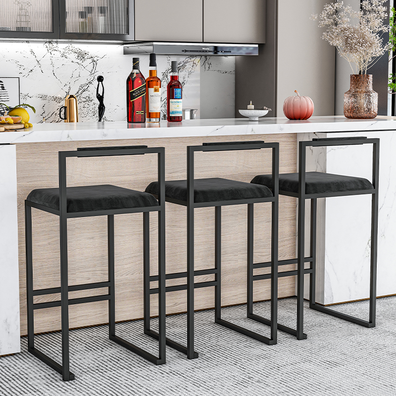 Nordic Velvet Black Bar Chairs - đánh giá và giá Home Bar Seating