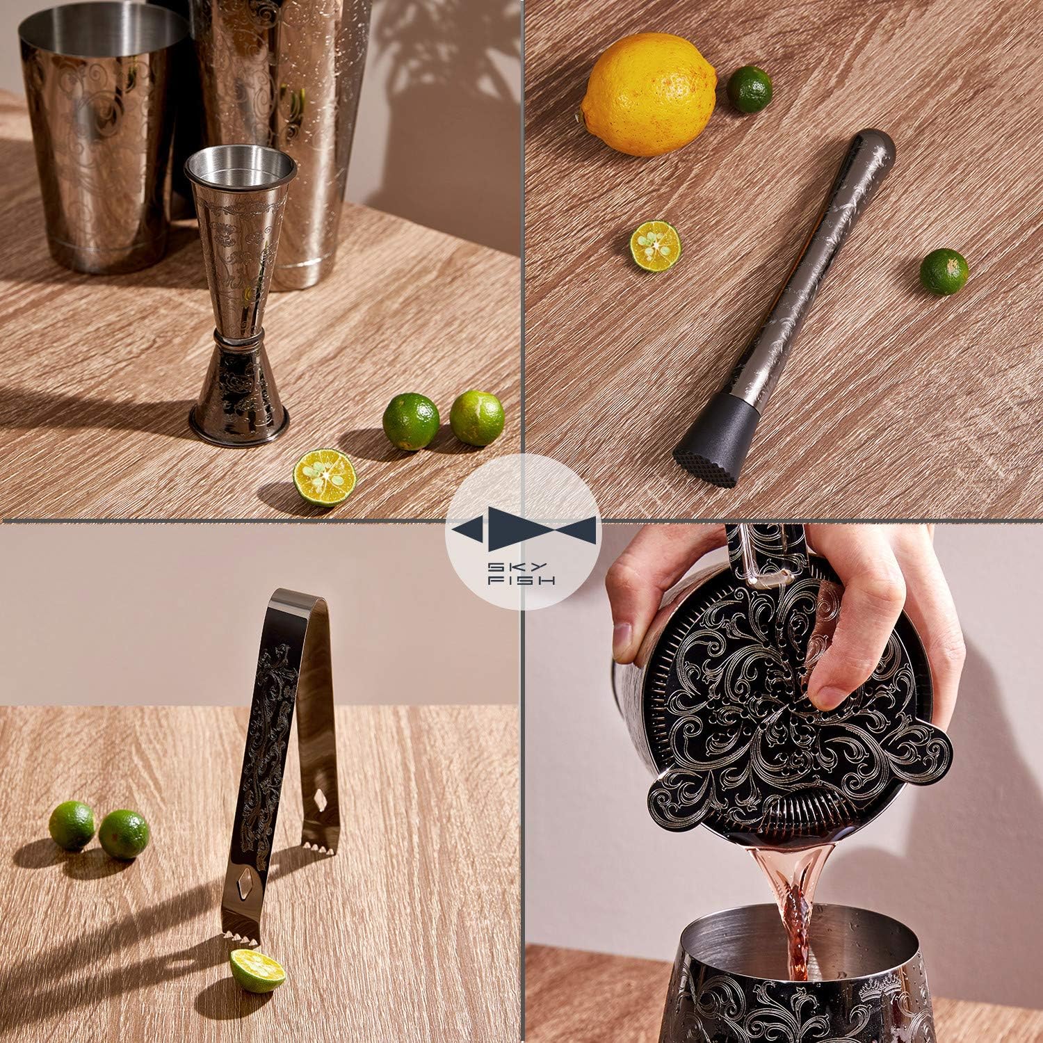 Bartender Kit Cocktail Shaker  - đánh giá và giá Boston Shaker Set