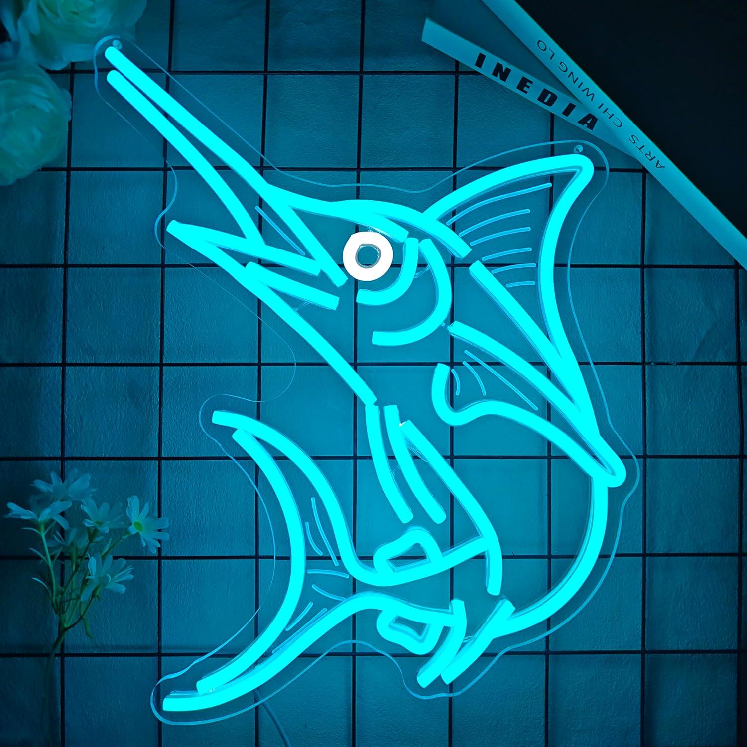 Marlin Fish Neon Sign Deep Sea - đánh giá và giá Home Bar And Restaurant