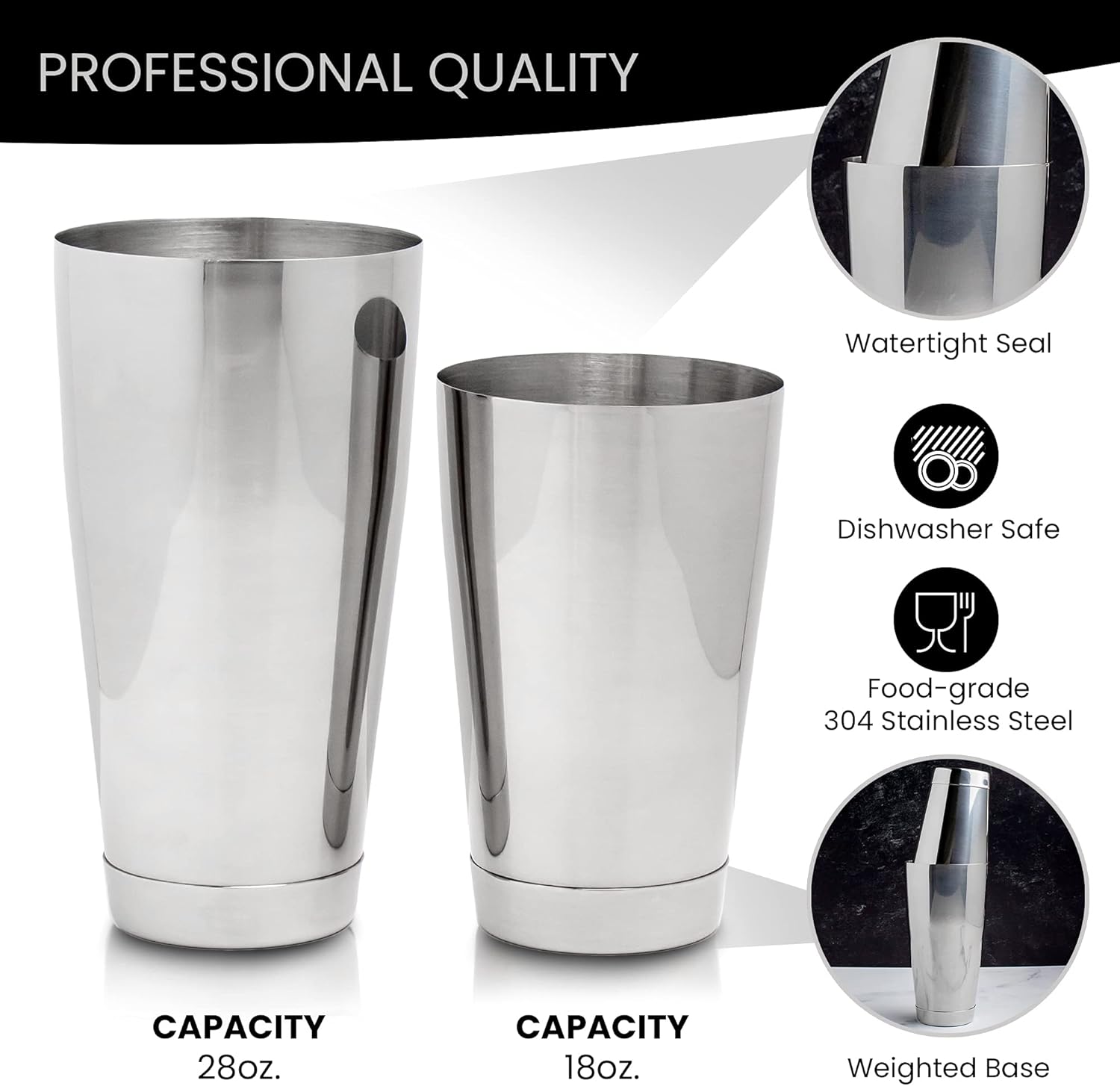 Professional Bartending Set: B - đánh giá và giá Boston Shaker Set