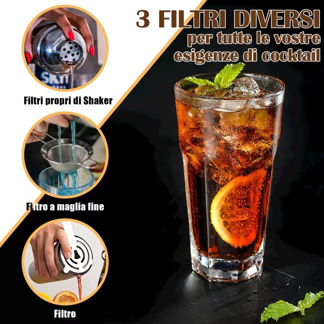 11-Piece Bartender Kit With Co - đánh giá và giá Boston Shaker Set