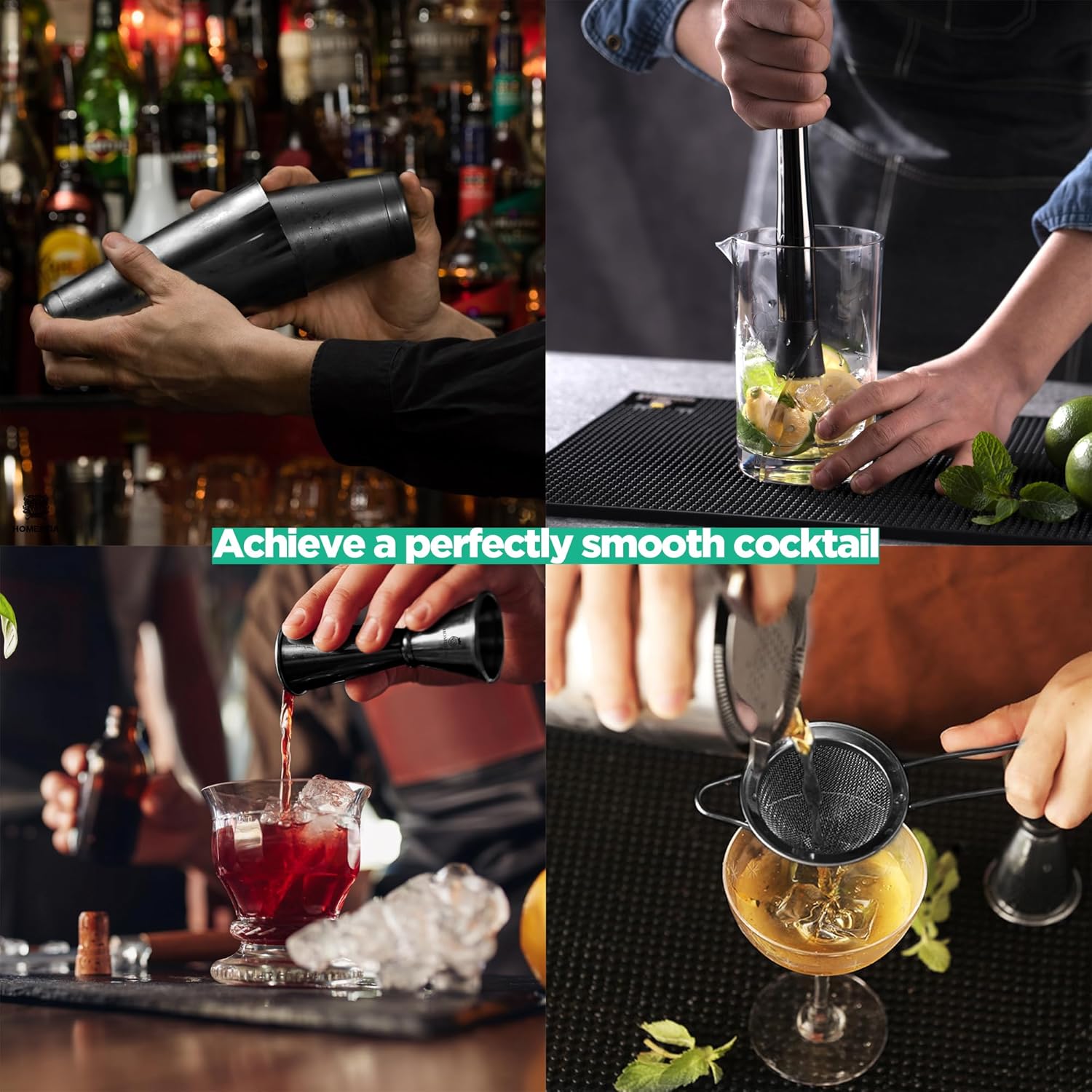 Cocktail Shaker Sets, 12 Pcs S - đánh giá và giá Boston Shaker Set