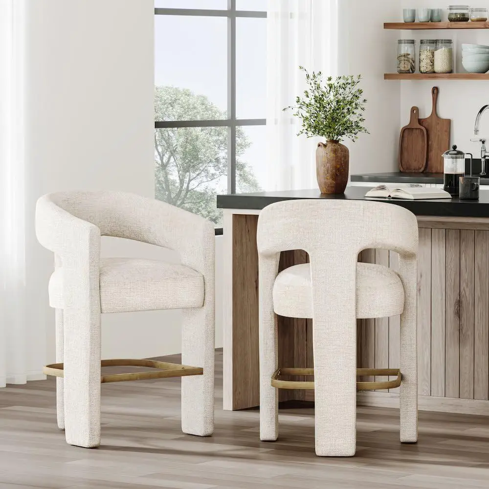 Gwen Natural Upholstered Count - đánh giá và giá Home Bar Seating