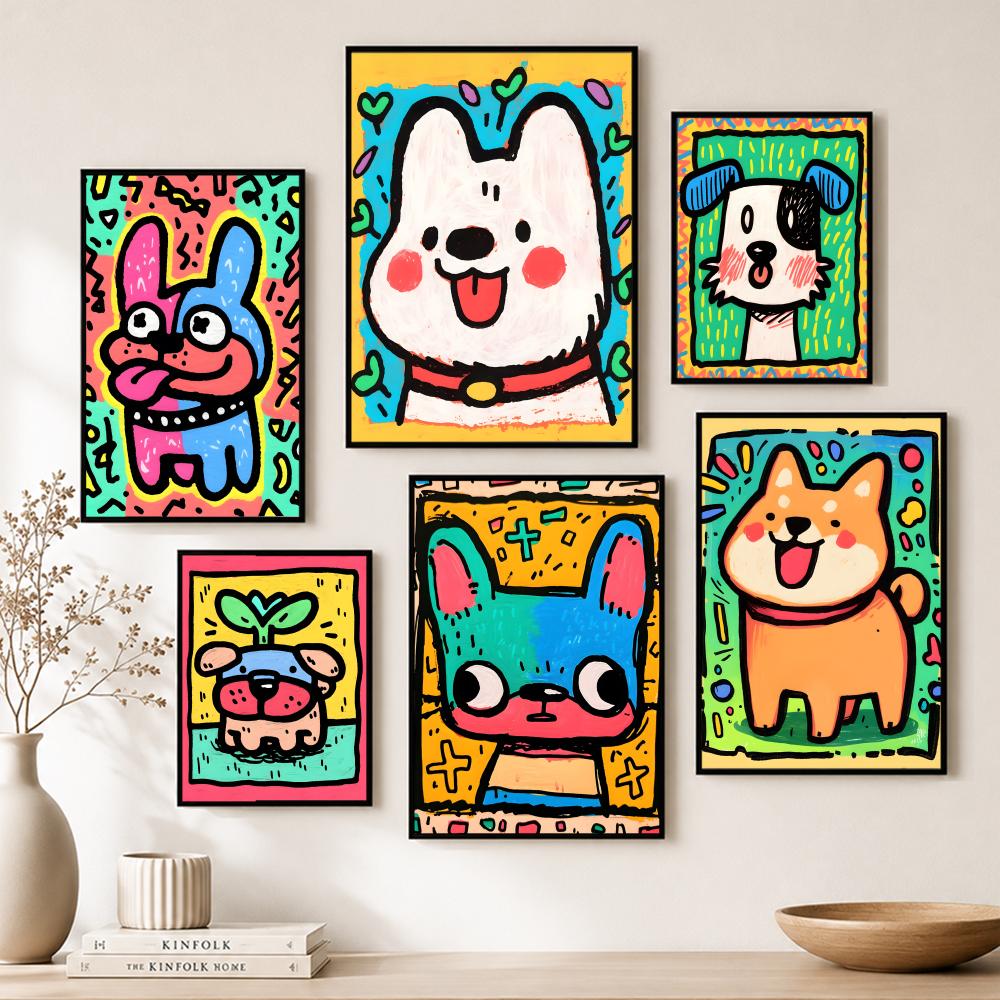 Lovely Colorful Dog Poster Pap - đánh giá và giá Home Bar And Theater