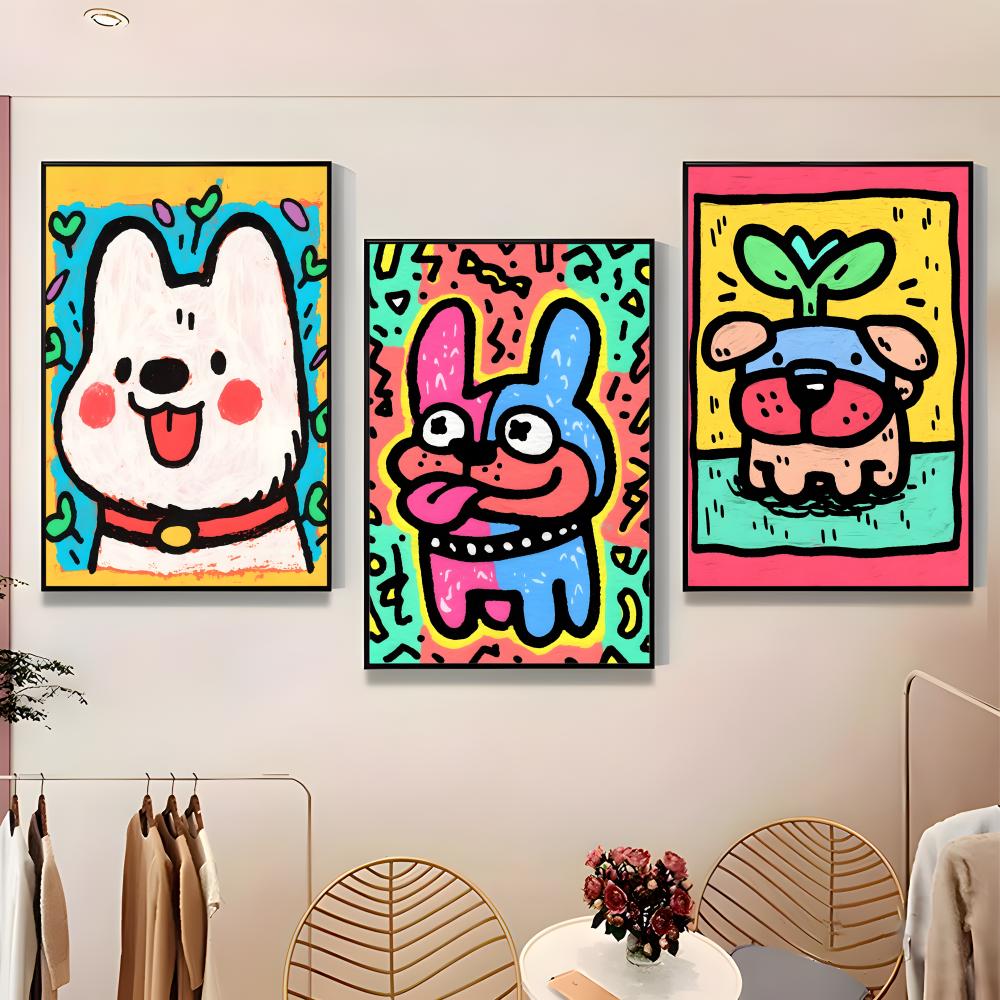 Lovely Colorful Dog Poster Pap - đánh giá và giá Home Bar And Theater