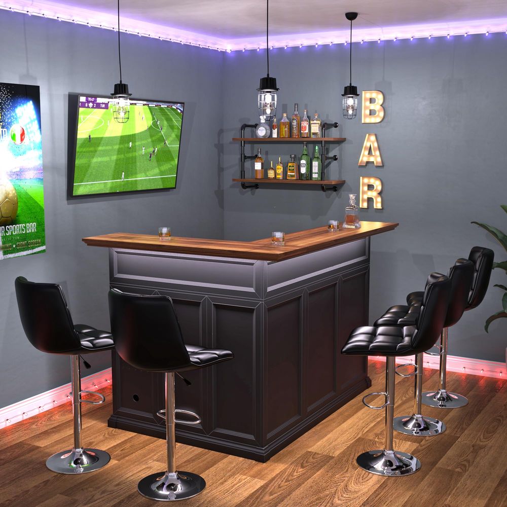 L Shaped Home Bar Cabinet with - đánh giá và giá Home Bar And Fridge