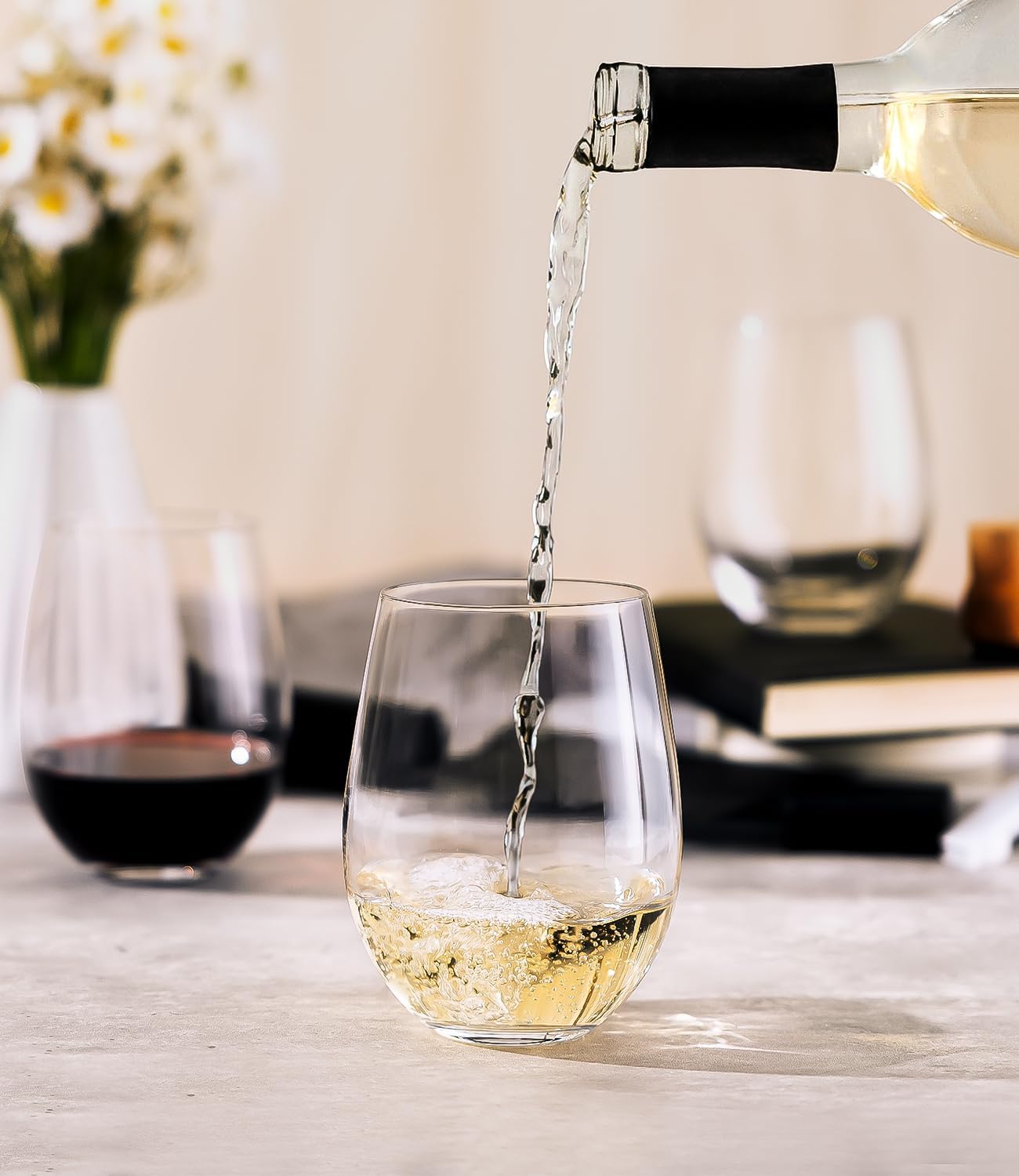 Stemless Wine Glasses Set of 4 - đánh giá và giá Home Bar Set