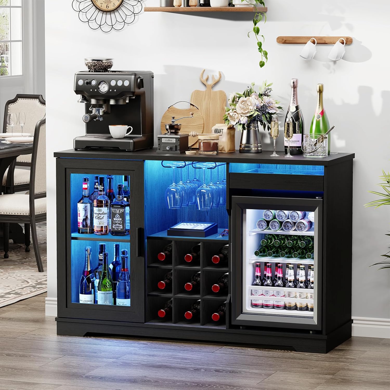 Coffee Bar Cabinet with Fridge - đánh giá và giá Home Bar And Fridge