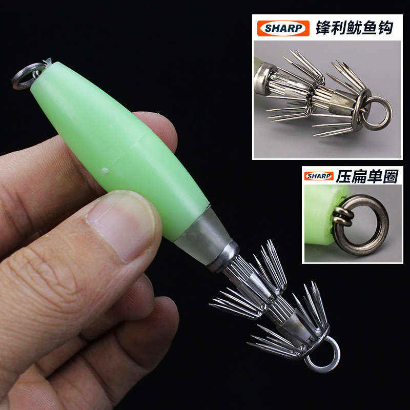 Glow Squid Hook 10cm/14g Doubl - đánh giá và giá Jigger Double Sided