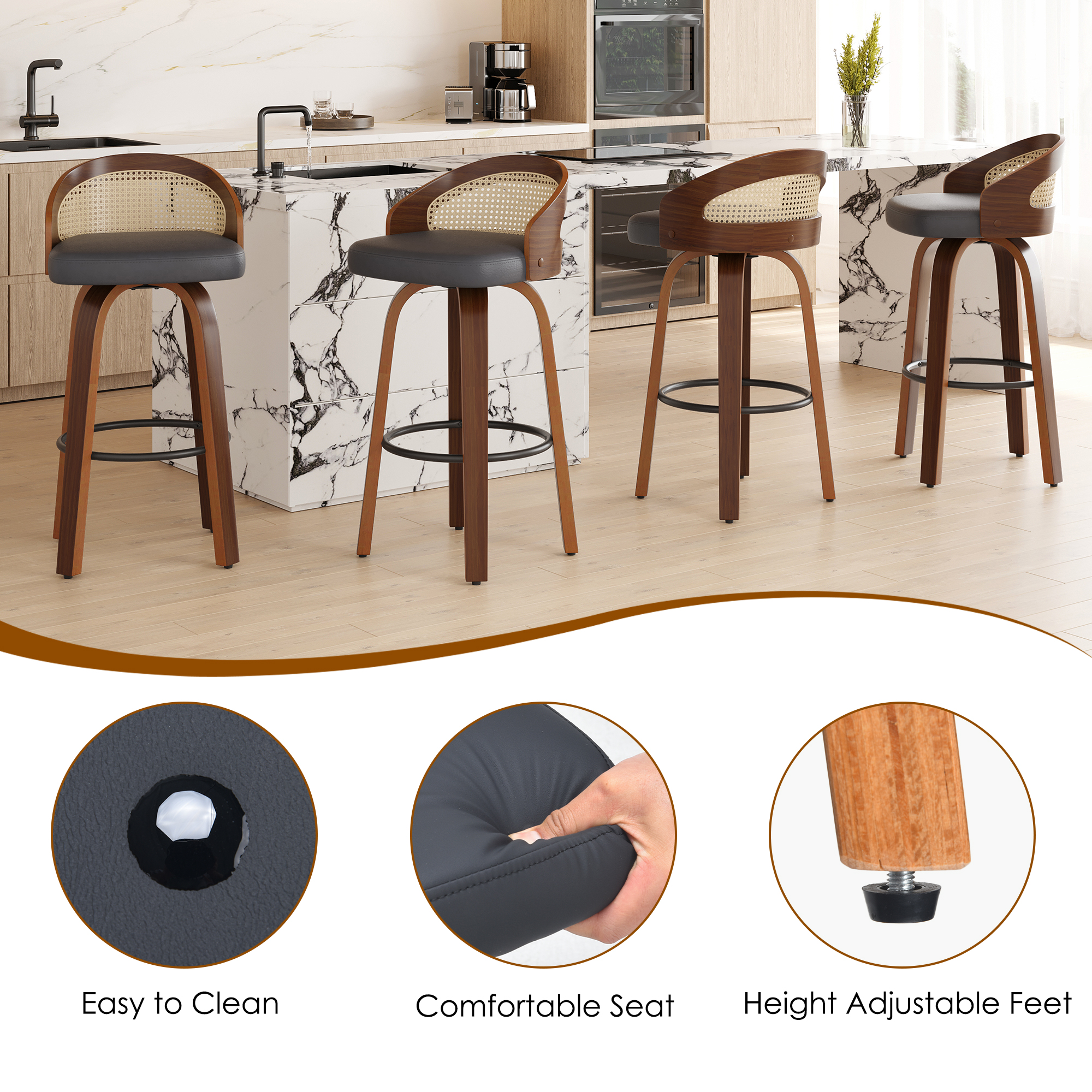 Set of 2 Swivel Bar Stools, Mo - đánh giá và giá Home Bar Seating