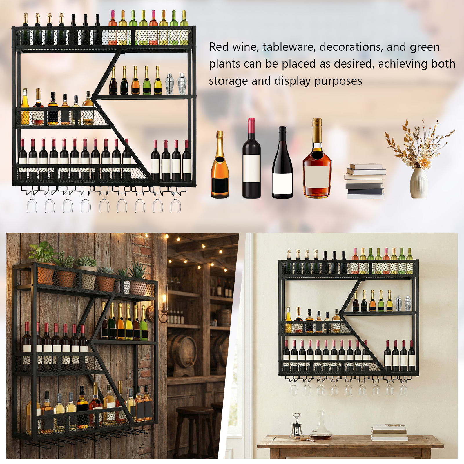 39in 3-Tiers Floating Bar Shel - đánh giá và giá Home Bar Shelves