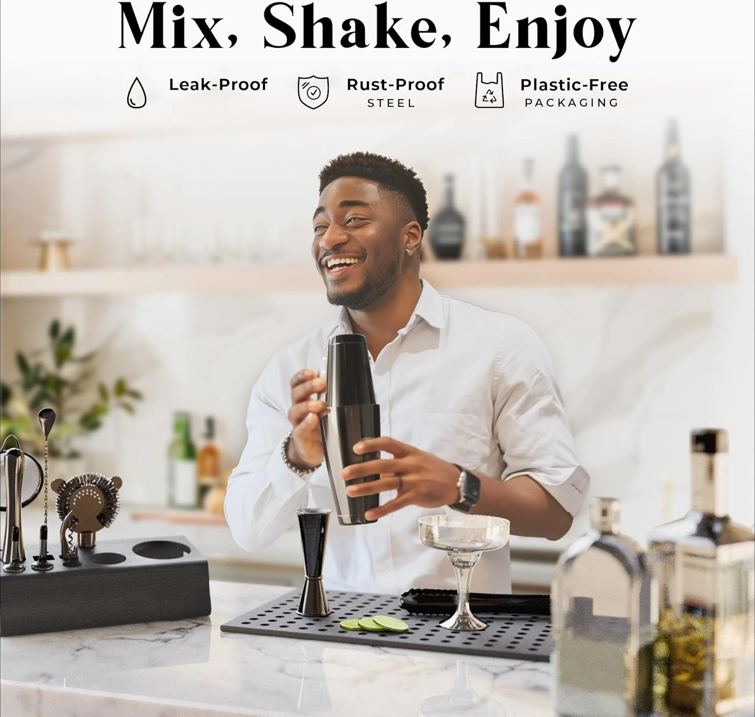 14Pcs Cocktail Shaker Set 28oz - đánh giá và giá Boston Shaker Set