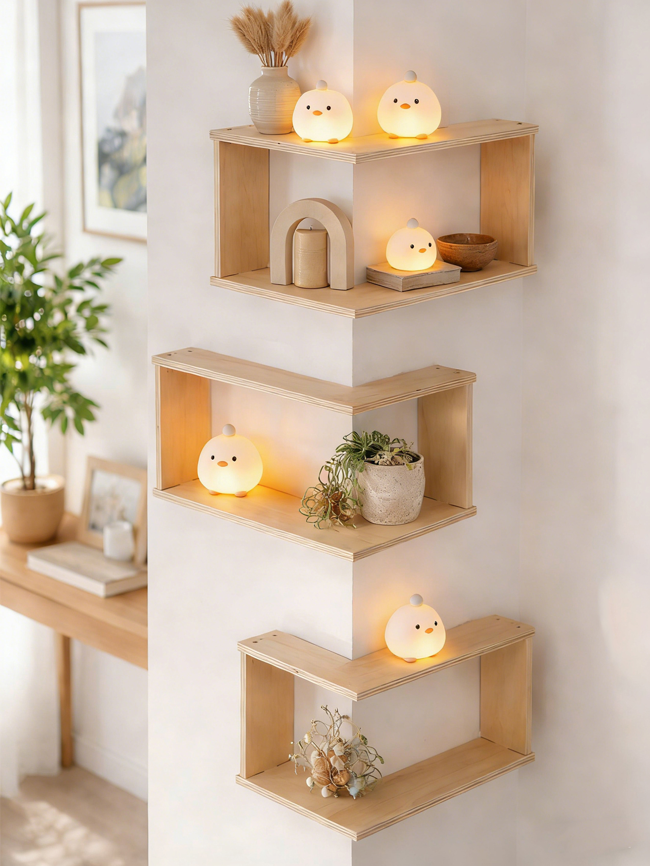 Corner Floating Wooden Shelves - đánh giá và giá Home Bar Shelves