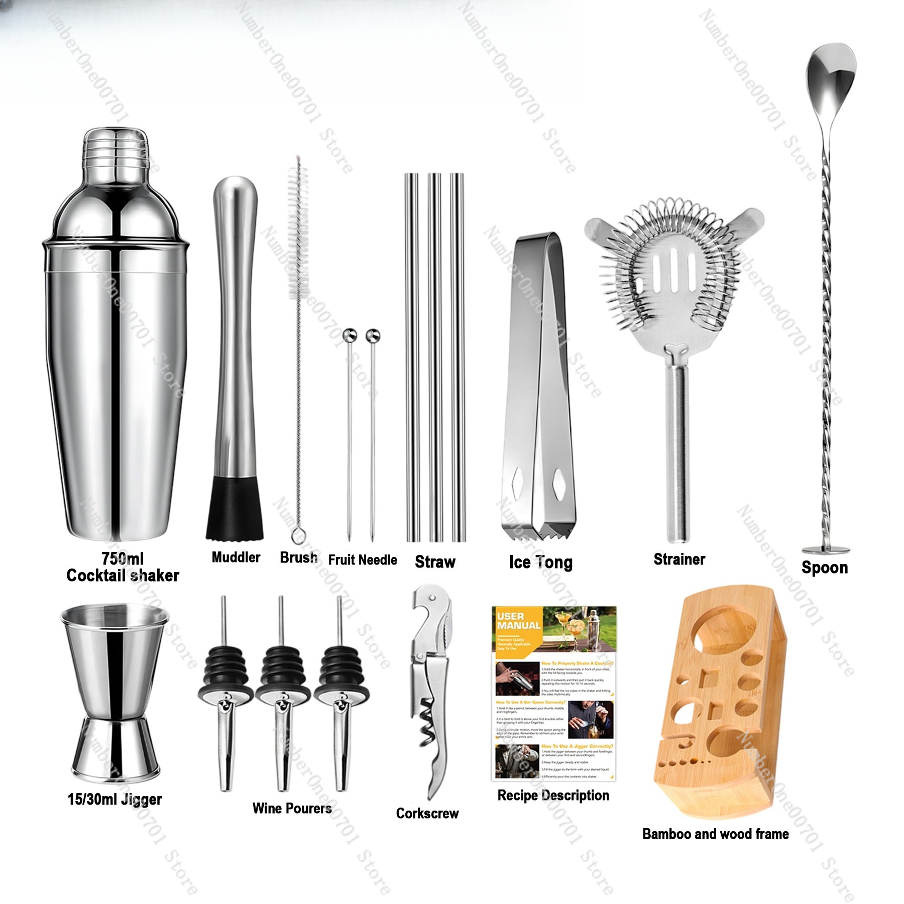 Stainless Steel Cocktail Shake - đánh giá và giá Boston Shaker Set