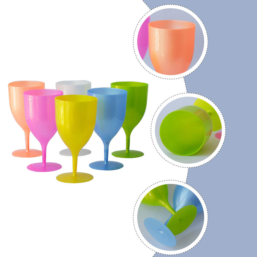 6Pcs Colorful Plastic Goblet S - đánh giá và giá Home Bar Set