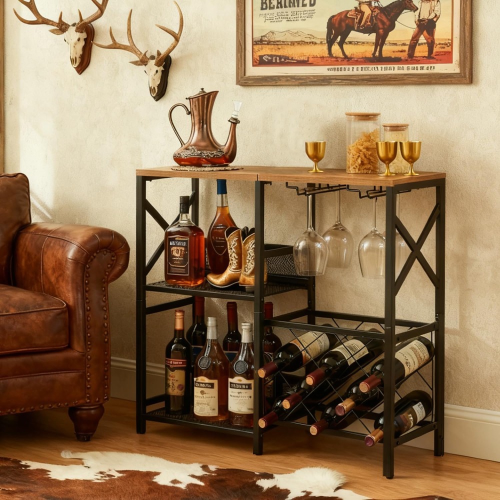 Rustic Freestanding Wine Rack  - đánh giá và giá Home Bar Shelves