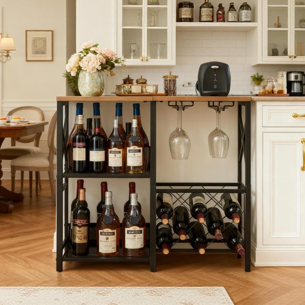 Rustic Freestanding Wine Rack  - đánh giá và giá Home Bar Shelves