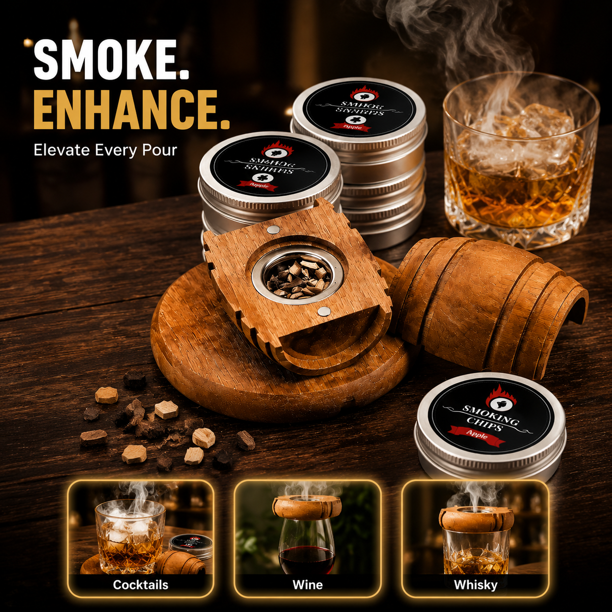 Whisky Smoking Kit, Oak Smoker - đánh giá và giá Smoking Gun Kit