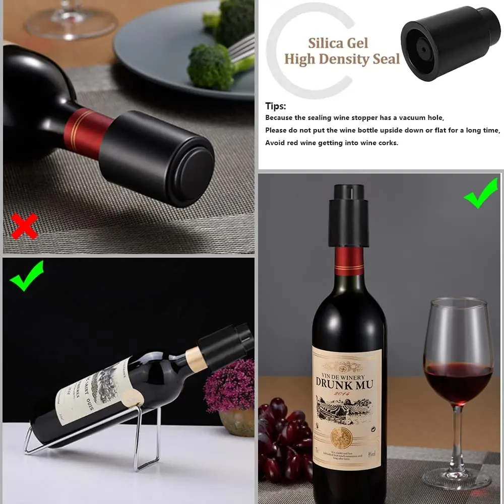 Vacuum Wine Bottle Cap Stopper - đánh giá và giá Wine Preservation Pump