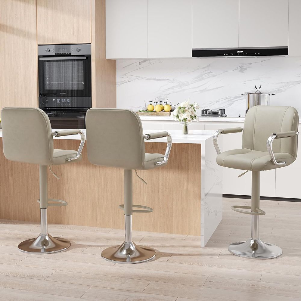 3 Beige Adjustable Swivel Coun - đánh giá và giá Home Bar Seating