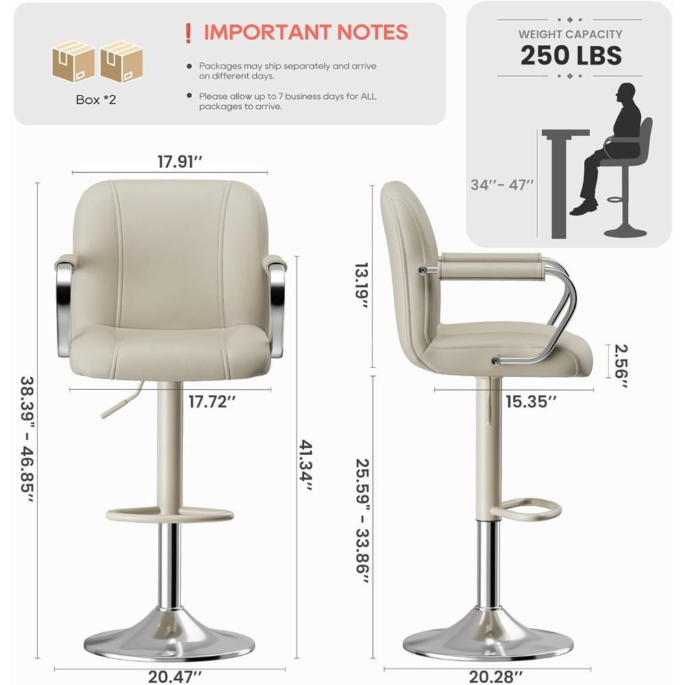 3 Beige Adjustable Swivel Coun - đánh giá và giá Home Bar Seating
