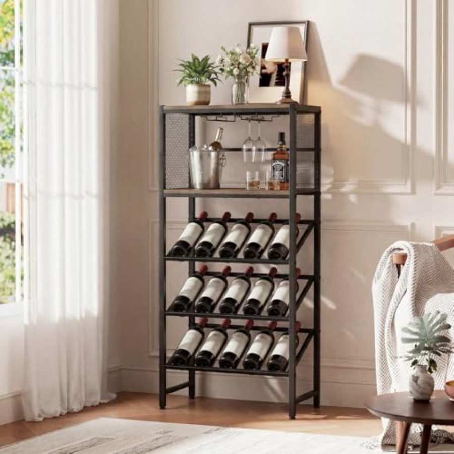 Corner Wine Rack with Glass Ho - đánh giá và giá Home Bar Shelves
