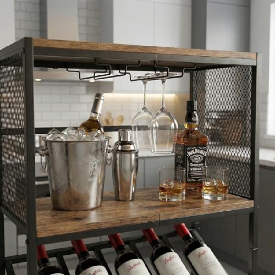 Corner Wine Rack with Glass Ho - đánh giá và giá Home Bar Shelves